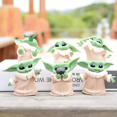 6X Mini Mandalorian Baby Yoda Action Figure Topper Toys Car Decoration Gift • $15.59