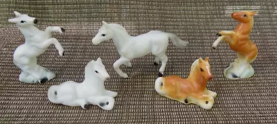 Set Of 5 Hi Style By Bridge Miniature Bone China Horse Figurines Japan • $24