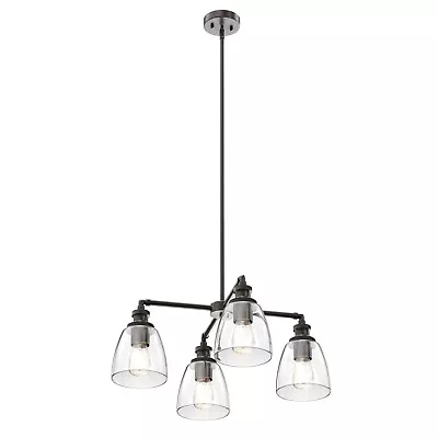 4-Lights E26 Base Chandelier Lighting With Clear Glass Shade Decorative Pendant • $121.09