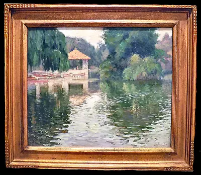 Martin J. Jackson Painting Hollenbeck Park Los Angels Newcomb Macklin Frame 1915 • $3500