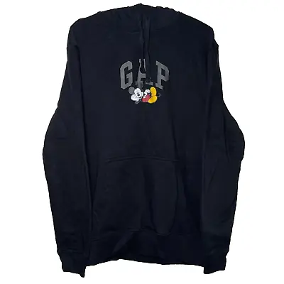 Gap X Disney Micky Mouse Black Hoodie Size Medium Long Sleeve Pullover Hooded • £19.99
