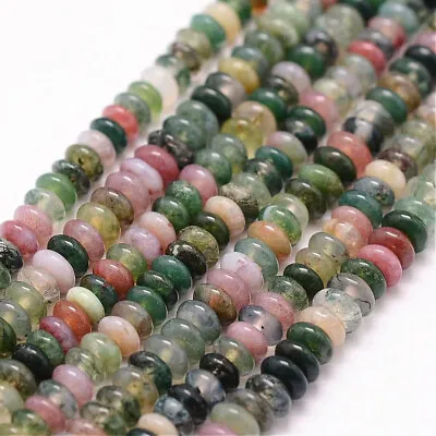 Indian Agate Gemstone Rondelle Flat Beads 2x4mm Jewellery Making 15  AAA • $7.30