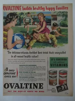 Vintage Australian Advertising 1956 Ad OVALTINE TONIC FOOD DRINK Family Art  • $16.95