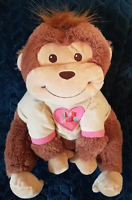 Card Factory Wild At Heart Brown Cheeky Monkey Soft Toy Beige Pink TShirt • £12