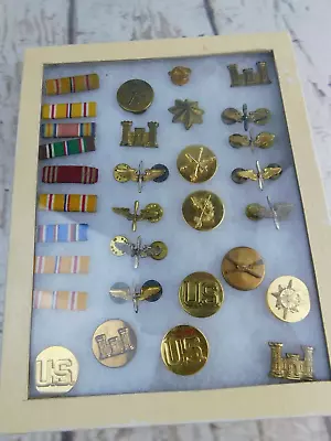 Assorted Military Pins Badges Insignia Service Ribbons 31 Pc Lot • $98.99