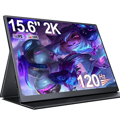 Used 15.6  120Hz Portable Monitor 2K QHD Second Screen 16:9 Portable Display   • $59.99