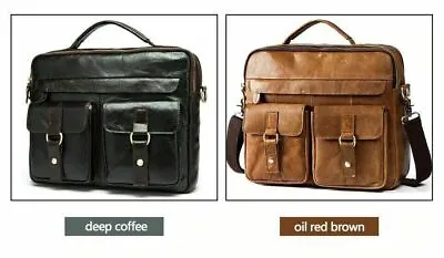 Laptop Messenger Vintage Lawyer Briefcases Shoulders Tote Business Handbag Bag • $127.36