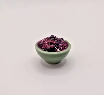 Cranberry Sauce In Green Bowl Dollhouse Miniature 1:12 Scale Fast US Shipping • $7.39