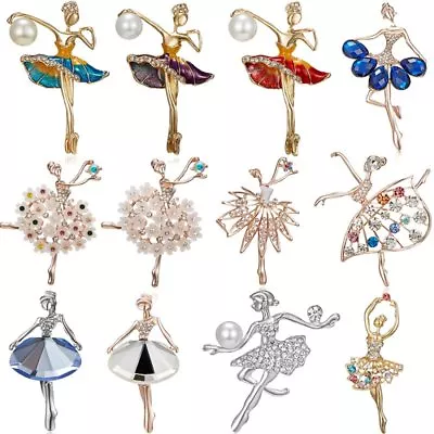 £2.80 • Buy Crystal Rhinestone Ballet Gymnastics Dancing Girls Pearl Brooch Pin Wedding Gift