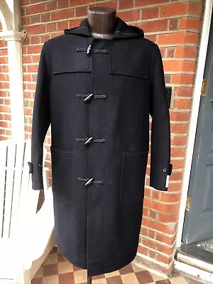 ORIGINAL Tibbett England Black Medium Vintage Men's DUFFLE Coat . BNWOT. Size 40 • $155.42