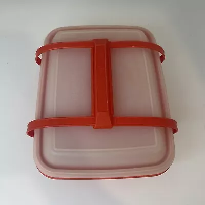 Vintage Tupperware #1254 Pack N Carry RED Lunch Box W/Handle • $10