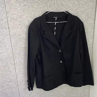 City Chic Jacket Womens Sz XL Black Blazer Jacket Single Breasted Stretch Cotton • $24.99