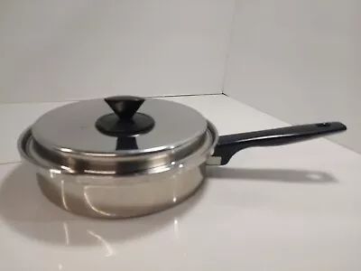 Prudential Ware 18-8 Tri-Clad Stainless Steel 8  Pan Skillet W/ Lid Vintage • $28.46