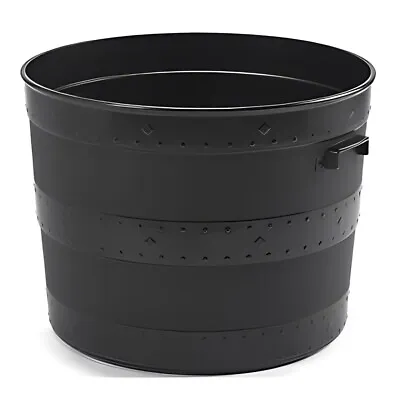 Black Plastic Planter Plant Pot Tub Garden Patio Blacksmith Barrel Out Or Indoor • £7.25