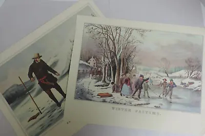 F. Palmer Del Winter Pastime Series - Reprint N. Currier Lith. Two Sides • $12.44