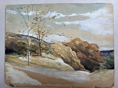 Bruce Handiside Mitchell(1908 - 1963) Autumn Landscape Gouache Painting Unsigned • $60.72