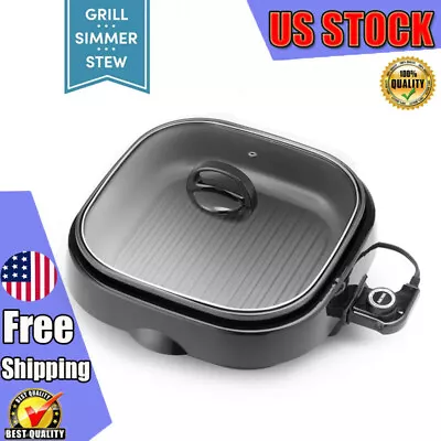 Aroma 4-Qt Grillet 3-In-1 Electric Cool-Touch Housewares Grill Indoor Black • $32.77