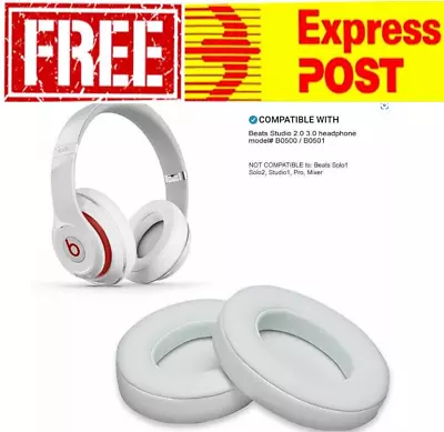 Compatible Soft Replacement Ear Pads For Beats By Dr. Dre Studio 2.0 3.0 White • $38.77