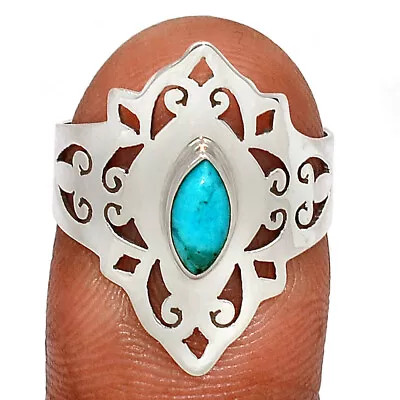 Composite Kingman Blue Mohave Turquoise 925 Silver Ring RSK3 S.8 CR33808 • $11.99