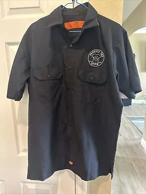 Red Kap Mechanic Work Shirt Mens Size Medium Promote The Brew • $14.99