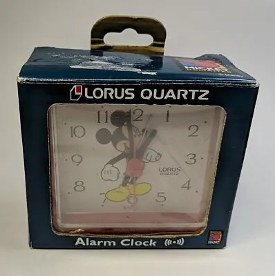 Vintage Walt Disney Lorus Quartz Mickey Mouse Mini Alarm Clock Japan Works • $15