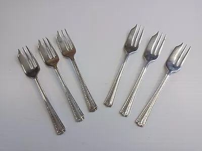 Set Of 6 VINTAGE SILVER PLATED CAKE FORKS HIGH TEA #2 • $19.95