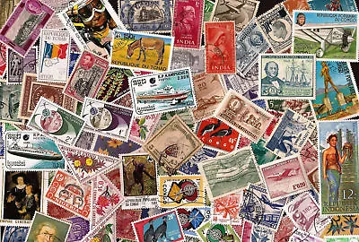 [Lot A] 100+ Different Worldwide Stamps Many Commemoratives • $2.50