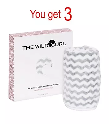 3x The Wild Curl Anti-frizz Microfiber Hair Turban For Fast Frizz-Free Drying • £10.39