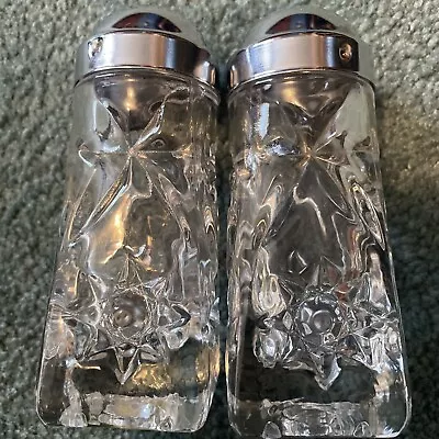 Rare Vintage Cut Crystal Glass Salt And Pepper Shakers ~ Star Of David • $22.99