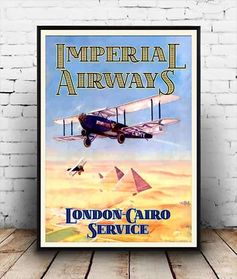 Imperial Airways  London - Cairo Vintage Advertising Poster Reproduction. • £5.09