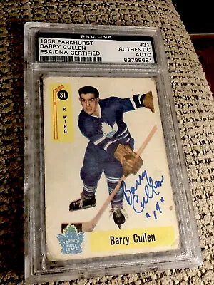 $27.99 • Buy PSA/DNA 1958 Parkhurst Brian Cullen #50 Autographed / Signed Maple Leafs