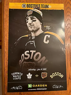 Patrice Bergeron Bruins Vs Maple Leafs Poster 1/14/23 Winter Classic Jersey • $4.99