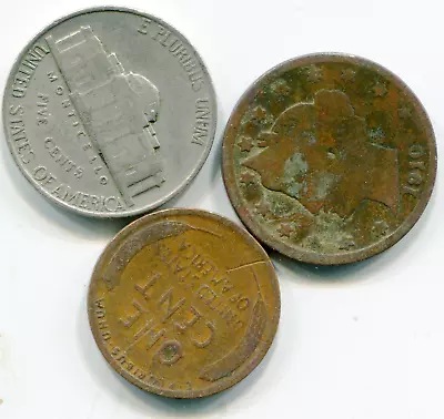 US Minor Coins   Lot Of (3) Vintage Coins   Lotmar8828 • $2.75