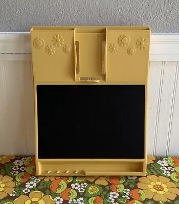 70's Vintage Rubbermaid Harvest Gold Kitchen Wall Organizer And Chalkboard • $48