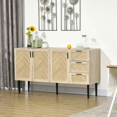 Particleboard Steel Kitchen Cabinet Sideboard Oak Black • $546.22