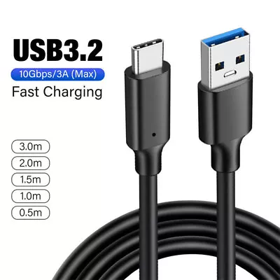 USB A To USB C Data Cable Type C SuperSpeed Sync Cord Fast Charging Charger 60W • $8.99