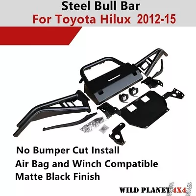 Bullbar Rock Climbing Bull Bar Fits TOYOTA Hilux 12-15 Airbag Winch Compatible A • $807.45