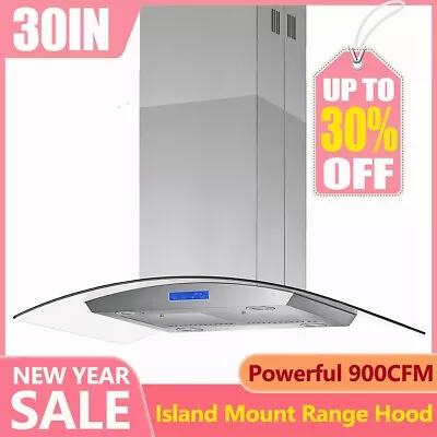 900CFM 30 Inch Island Range Hood Kitchen Stove Vent Touch Control LED Light New • $285.99