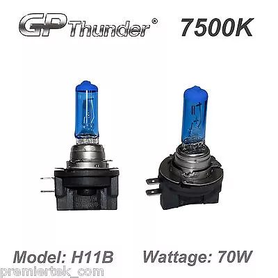 GP Thunder 7500K H11B Super White Xenon Light Bulbs High Wattage GP75-H11B_70W • $17.50