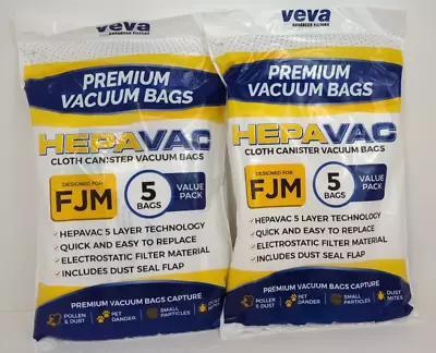 10 VEVA HEPA Vacuum Bags Miele FJM Cloth Canister Filter Bags • $18.95