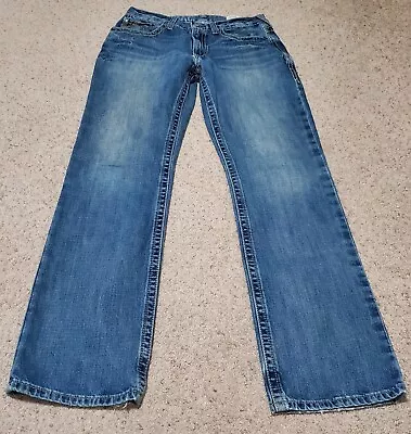 Ariat Mens M4 Low Rise Boot Cut Jeans Size 32 X 34 Blue Denim Cotton **READ** • $19.99
