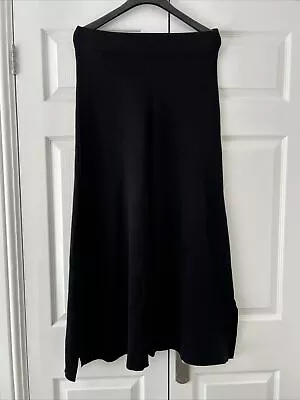 Womens Zara Knit Black Wide Leg Pull On Trousers Size M Used • £0.99