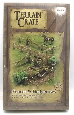 Terrain Crate MGTC125 Fence & Hedgerows (12 Pieces) Battlefield Obstacle Scenery • $29.99