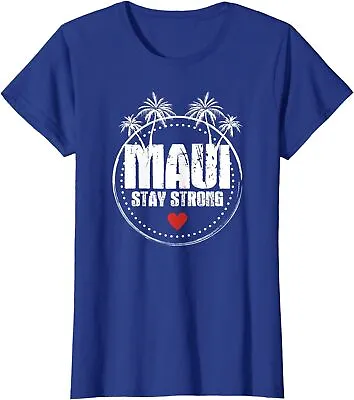 Pray For Maui Hawaii Stay Strong Heart Gift Ladies' Crewneck T-Shirt • $21.99