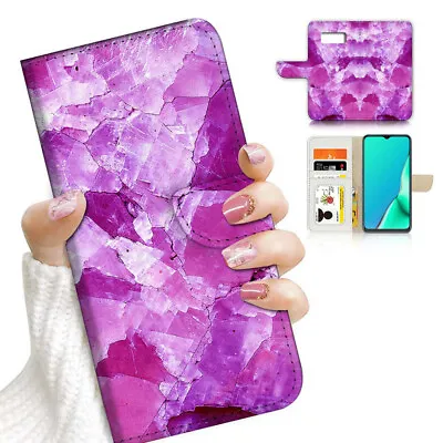 ( For Samsung S7 ) Wallet Flip Case Cover AJ23646 Purple Crystal Marble • $12.99