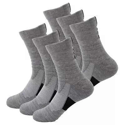 6 Pairs Mens Performance Cotton Cushion Crew Athletic Hiking Running Work Socks • $16.95