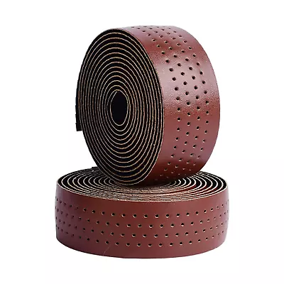 2 Rolls Leather Bike Handlebar Tape Wrap For Road Bike Cycling With End Caps) • $14.99