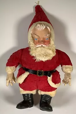 Vintage My Toy Rubber Face Santa Claus Doll 24” Black Boots • $49