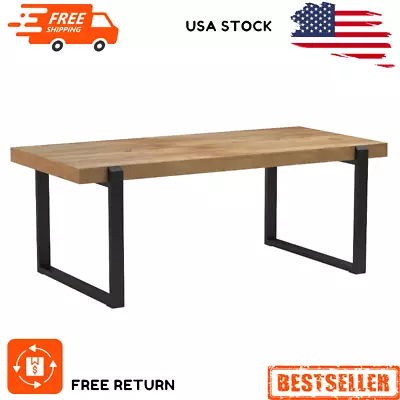 Rustic Coffee TableWood And Metal Industrial Cocktail Table For Living Room NEW • $229.57
