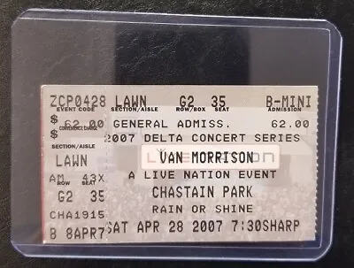 Van Morrison - Original  April 28 2007 Used Concert Ticket Stub • $10